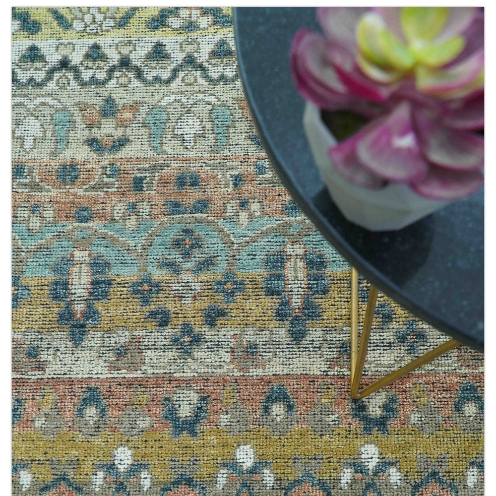 Custom Made Turkish Design Multi color Hand Knotted Wool Rug