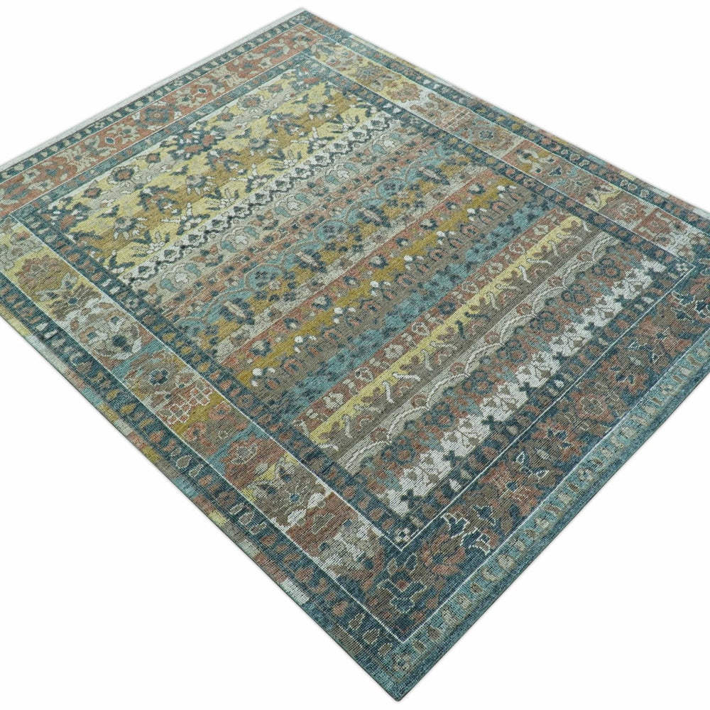 Custom Made Turkish Design Multi color Hand Knotted Wool Rug