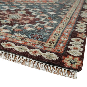 Custom Made Turkish Style Rust and Charcoal Traditional Medallion Hand knotted wool Area Rug