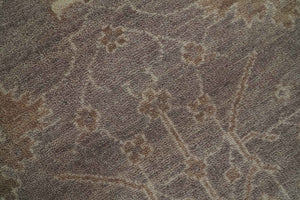 Custom Made Vintage Style Tree of life Brown And Beige Hand Knotted Wool Rug