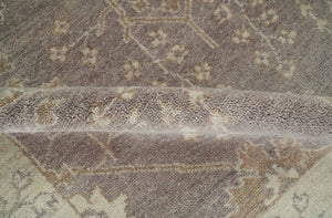 Custom Made Vintage Style Tree of life Brown And Beige Hand Knotted Wool Rug