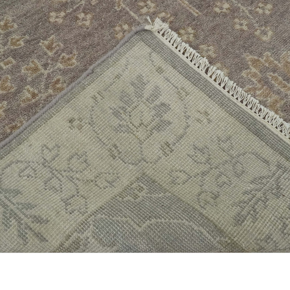 Custom Made Vintage Style Tree of life Brown And Beige Hand Knotted Wool Rug