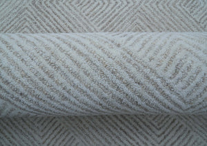 Custom Made White Beige Modern Style Hand Tufted Wool Area Rug