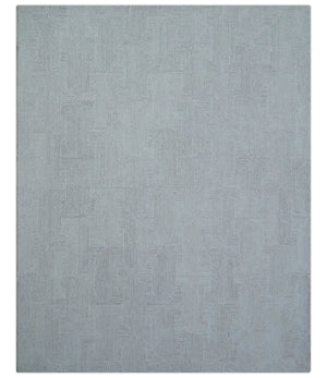 Custom Made White Beige Modern Style Hand Tufted Wool Area Rug