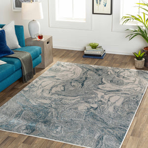 Cave Blue Marble Rug - Clearance