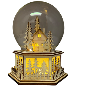 B/O Lighted Laser Cut Village with Deer