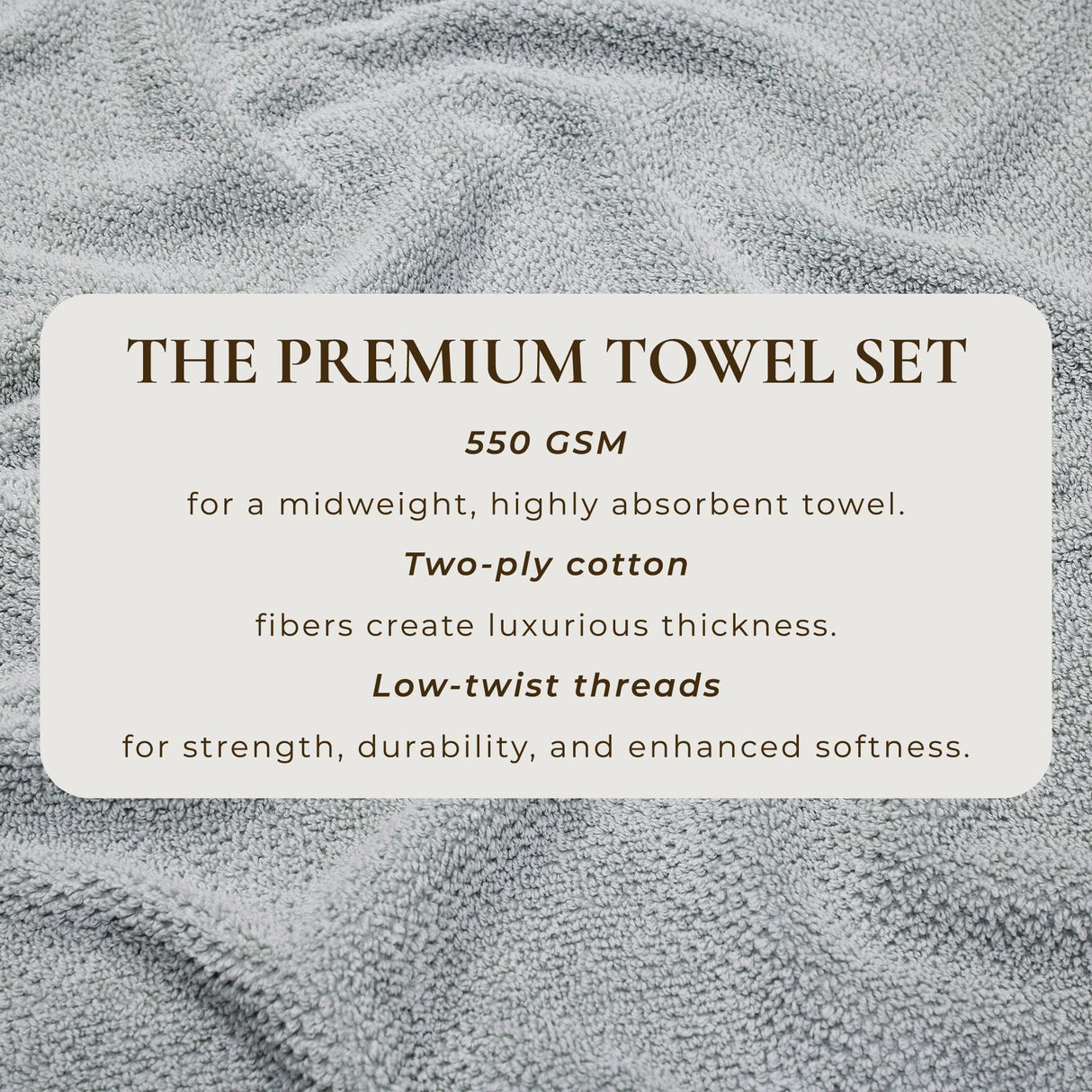 Cotton textured bath towel set - acacia collection