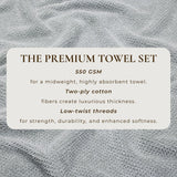 Cotton textured bath towel set - acacia collection