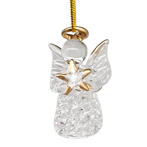 Spun Glass Angel Ornaments with Star