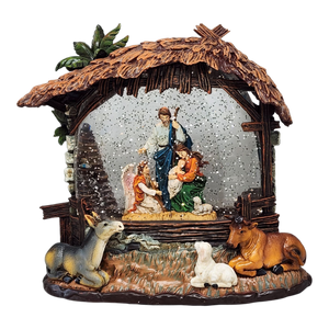 Enchanted Lighted Spinning Nativity Waterglobe