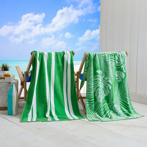 Cotton Velour Beach Towels 2-Pack - Maui Collection