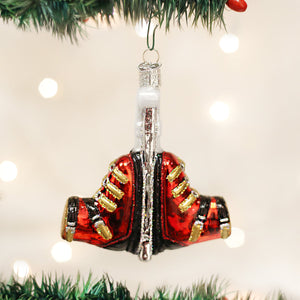 Ski Boots Glass Ornament