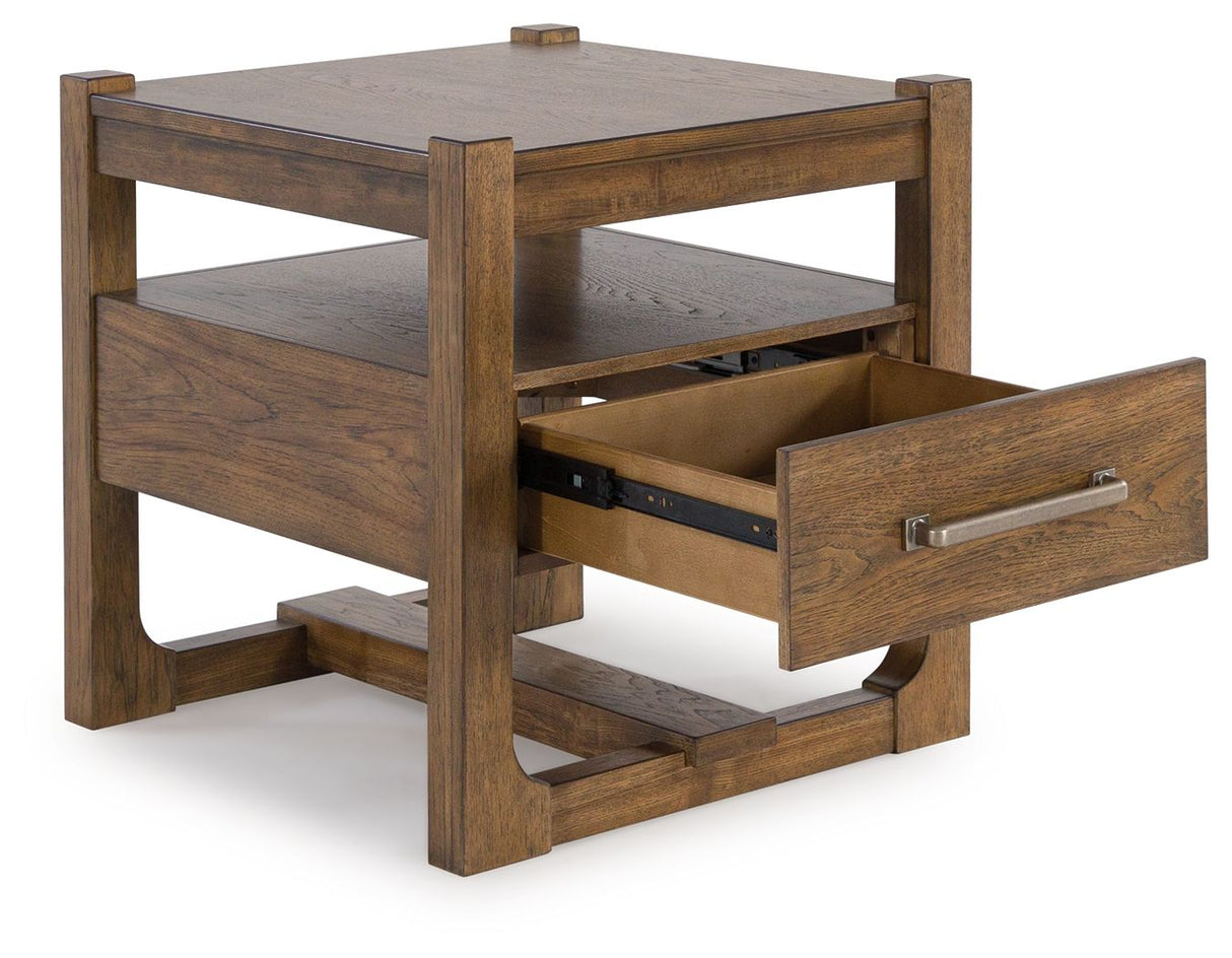Cabalynn - Square End Table - Light Brown