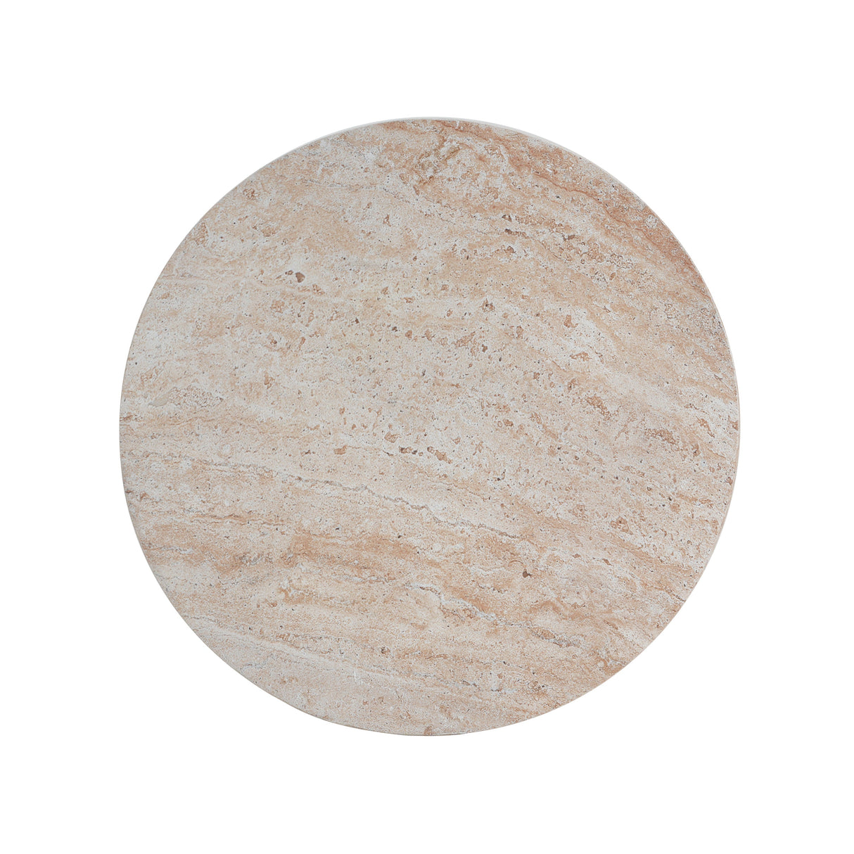 Elegant Travertine Finish Indoor/Outdoor Lightweight Concrete Side Table