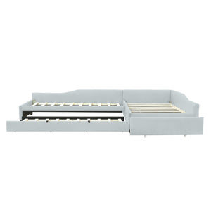 Upholstered Double Daybed With Trundle And Drawer