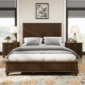 Platform Bed Frame With Tall Headboard