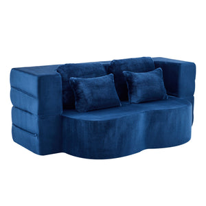 Queen Size Foldable Sofa Bed Chenille Futon Couch