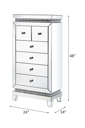 Lotus - Cabinet - Mirrored, Faux Ice Cube Crystals