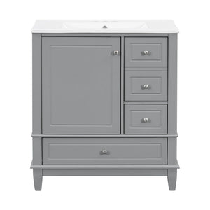 Freestanding Bathroom Vanity With Sink, Soft Close Door, 3 Drawers