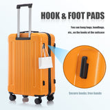 3-Piece ABS Spinner Wheel Luggage Set in Black and Orange