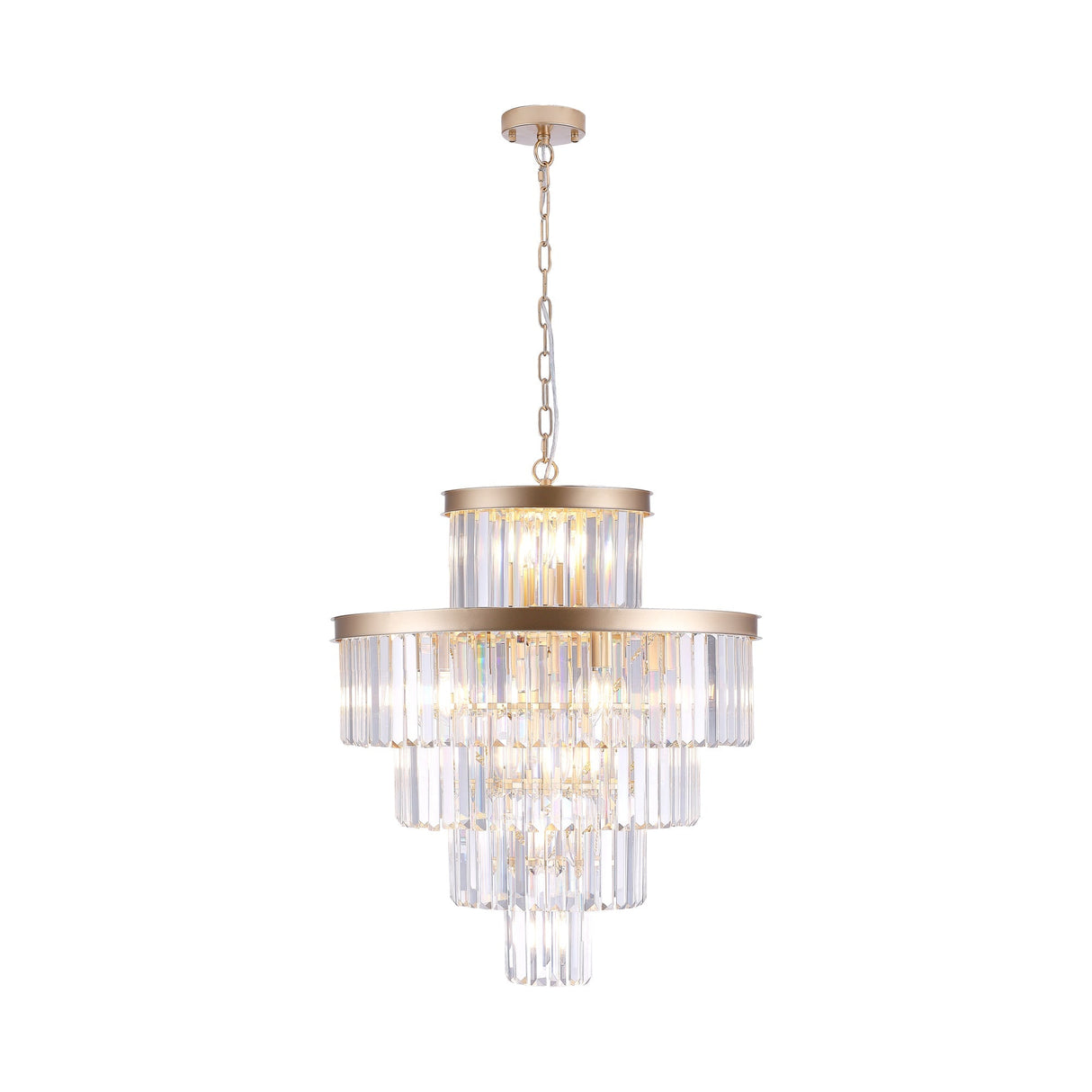 Golden Luxury Crystal Chandelier 23.6 Inch