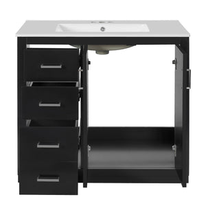 Bathroom Vanity With Sink Combo, Storage Cabinet, Freestanding Set With 3 Drawers & Soft Closing Doors