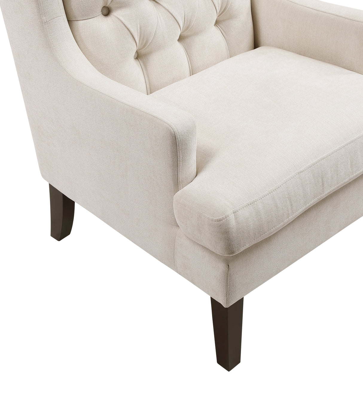 Button-Tufted Upholstered High Back Accent Chair