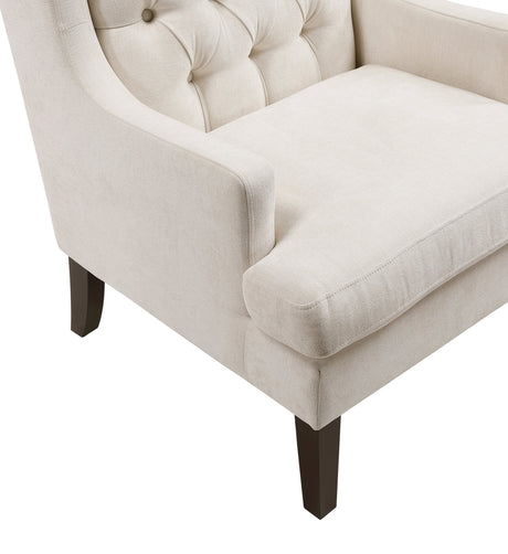 Button-Tufted Upholstered High Back Accent Chair