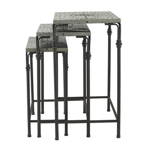 Set of 3 Gilbert Nesting Tables Metal Plant Stand
