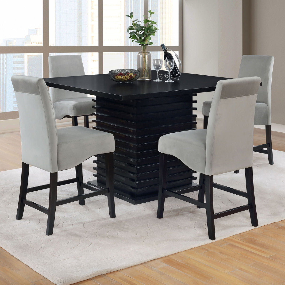 Stanton 5-piece Square Counter Height Dining Table Set Grey