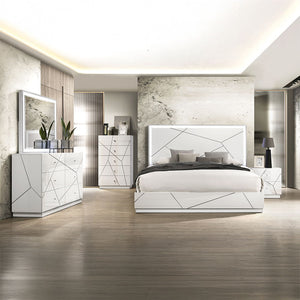 Esther - Nightstand - White / Silver