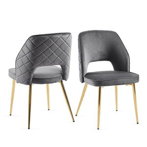 Dining Chairs With Metal Legs And Hollow Back Upholstered Dining Chairs