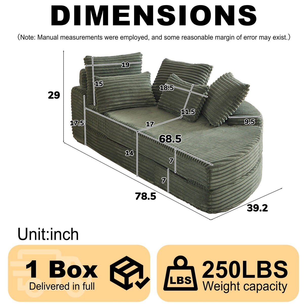 Semi Circular 2 In 1 Sofa Bed With Neck Pillow