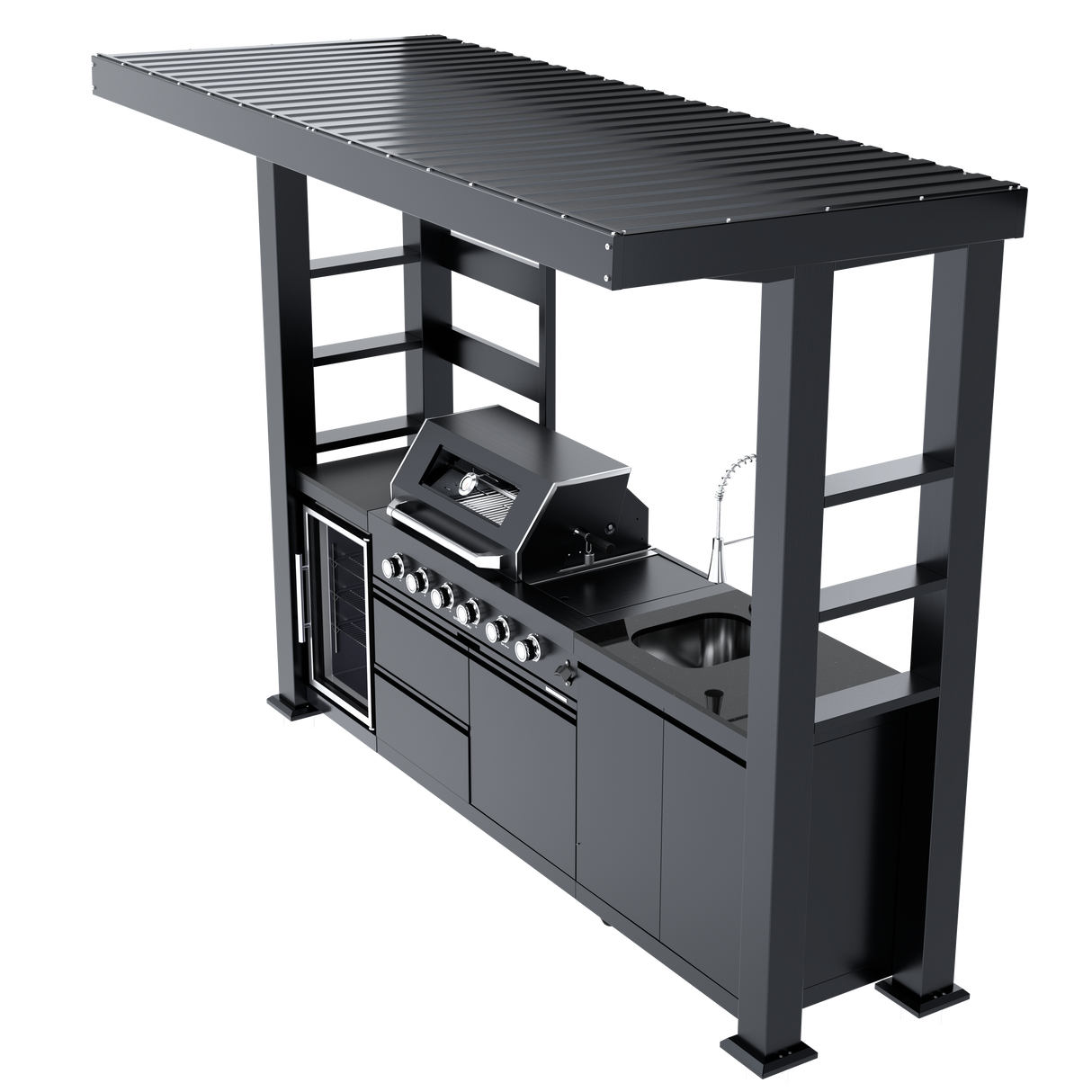 110-Inch Deluxe Stainless Steel Gas Outdoor Kitchen Grill