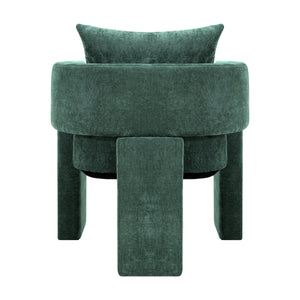 Modern 3-Leg Chenille Accent Chair with Ergonomic Arms & Removable Pillow