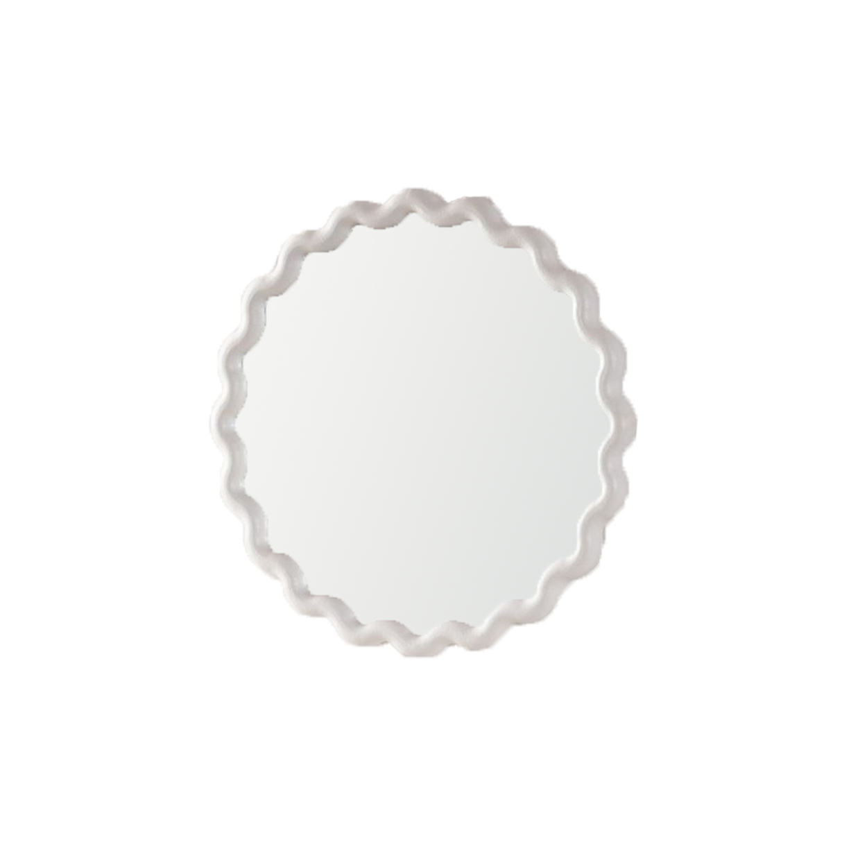 White Scalloped Round Wall Mirror