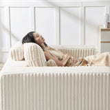 75-Inch Corduroy Sofa Lounge Chair with Removable Footrest