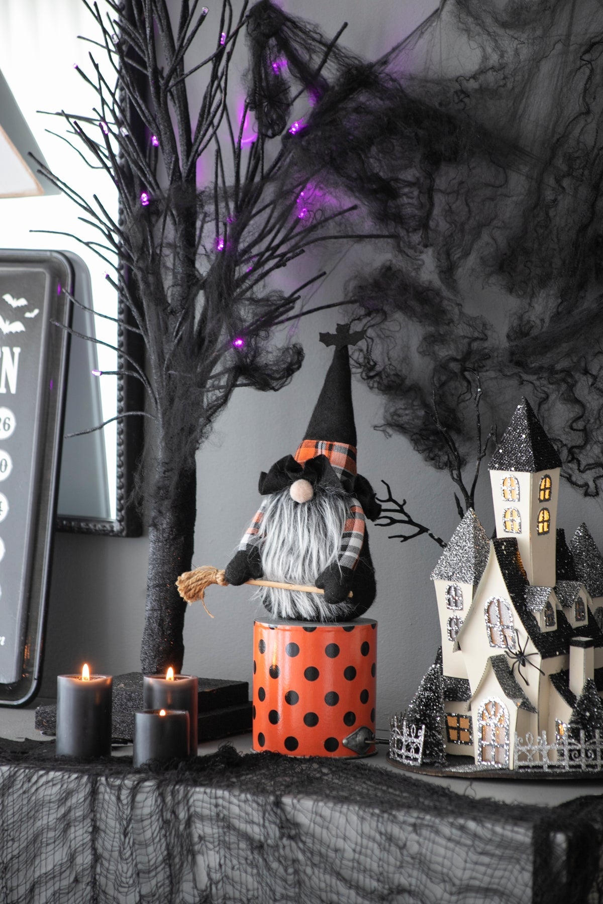 Set of 2, 10.6"H Halloween Gnome Decor