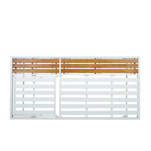 White Iron + Teak Finish Chaise Lounge Frame