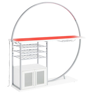 Risley 2-door Circular LED Wine Cabinet White High Gloss