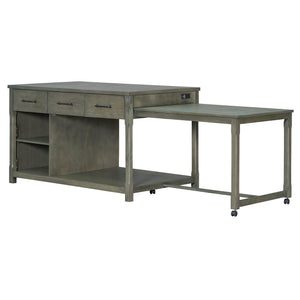 TREXM Extendable Kitchen Island with Storage