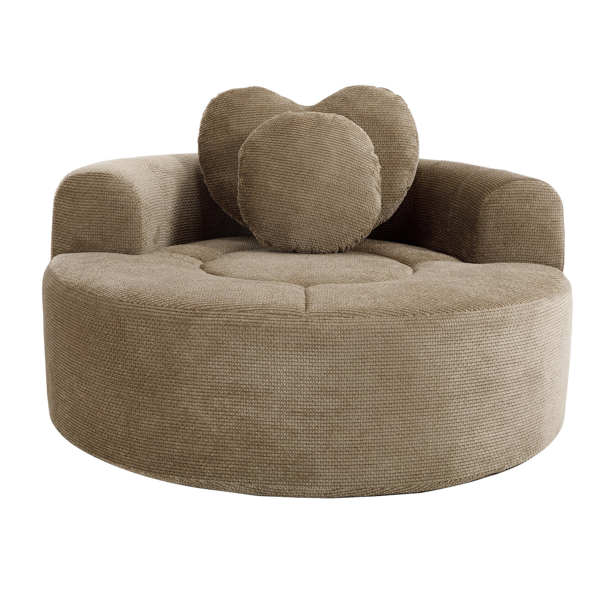 Round Sofa Bed with Memory Foam Sectional Couch for Living Room