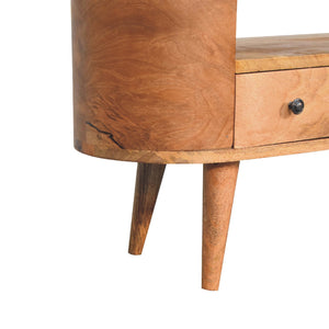 Solid Wood Mini Rounded Entertainment Unit, Nordic Legs
