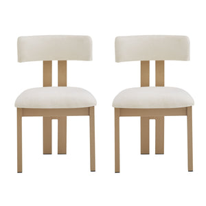 Modern Upholstered Armless Dining Chairs With Metal Legs