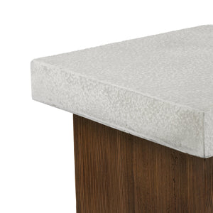 MGO Square Side Table with Faux Stone Top and Wood Frame