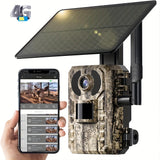 4K Hunting Trail Camera with 4G Live View, Solar Powered & Auto Night Vision