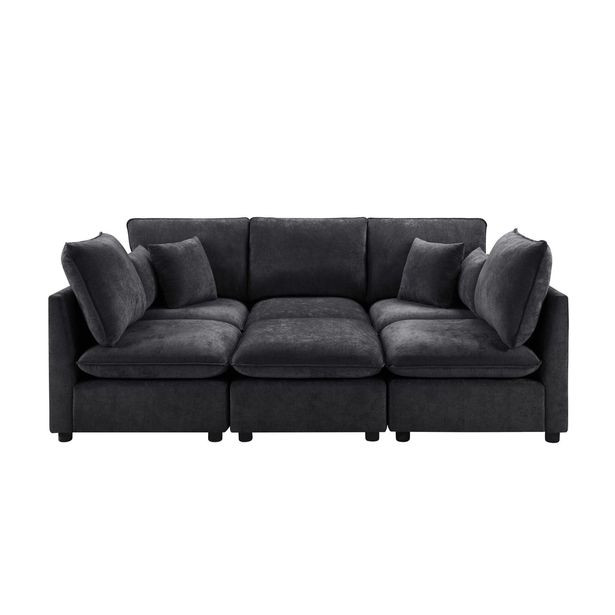 Modern U-Shaped Sectional Sofa with Storage Ottoman & USB Ports - Multiple Colors