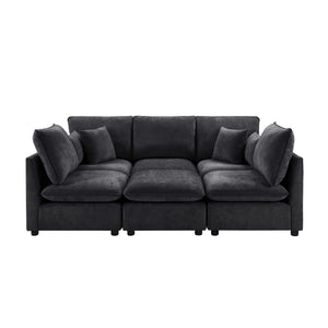 Modern U-Shaped Sectional Sofa with Storage Ottoman & USB Ports - Multiple Colors