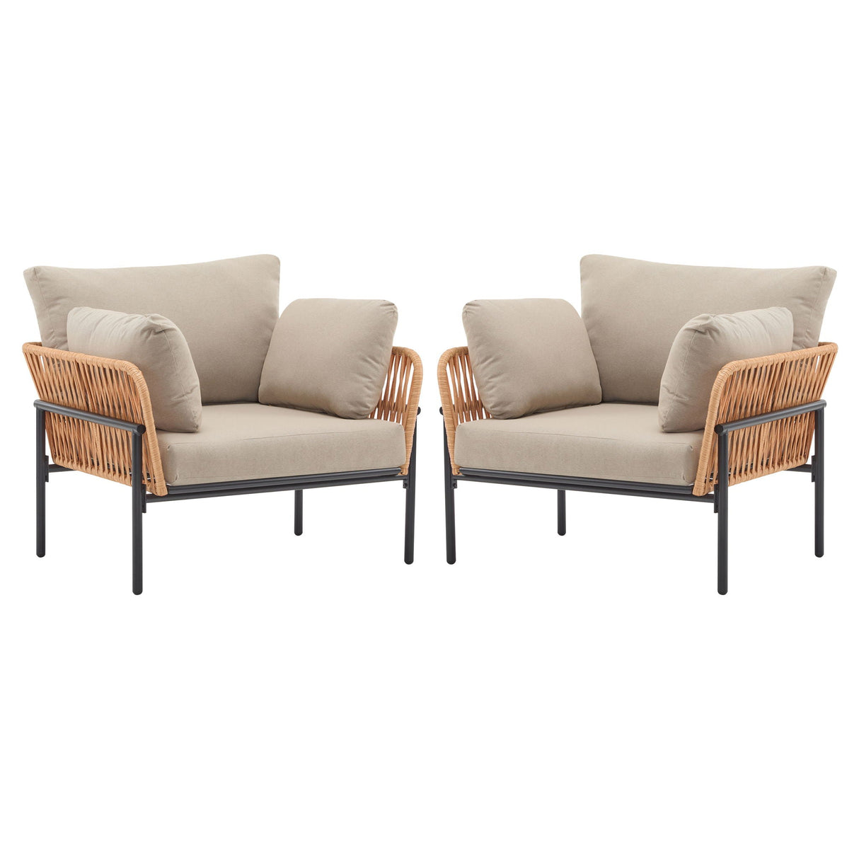 Rope Lounge Chair With Cushions For Modern Spaces
