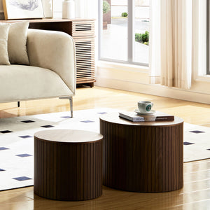 Handcrafted Nested Table Set, 2 Pieces